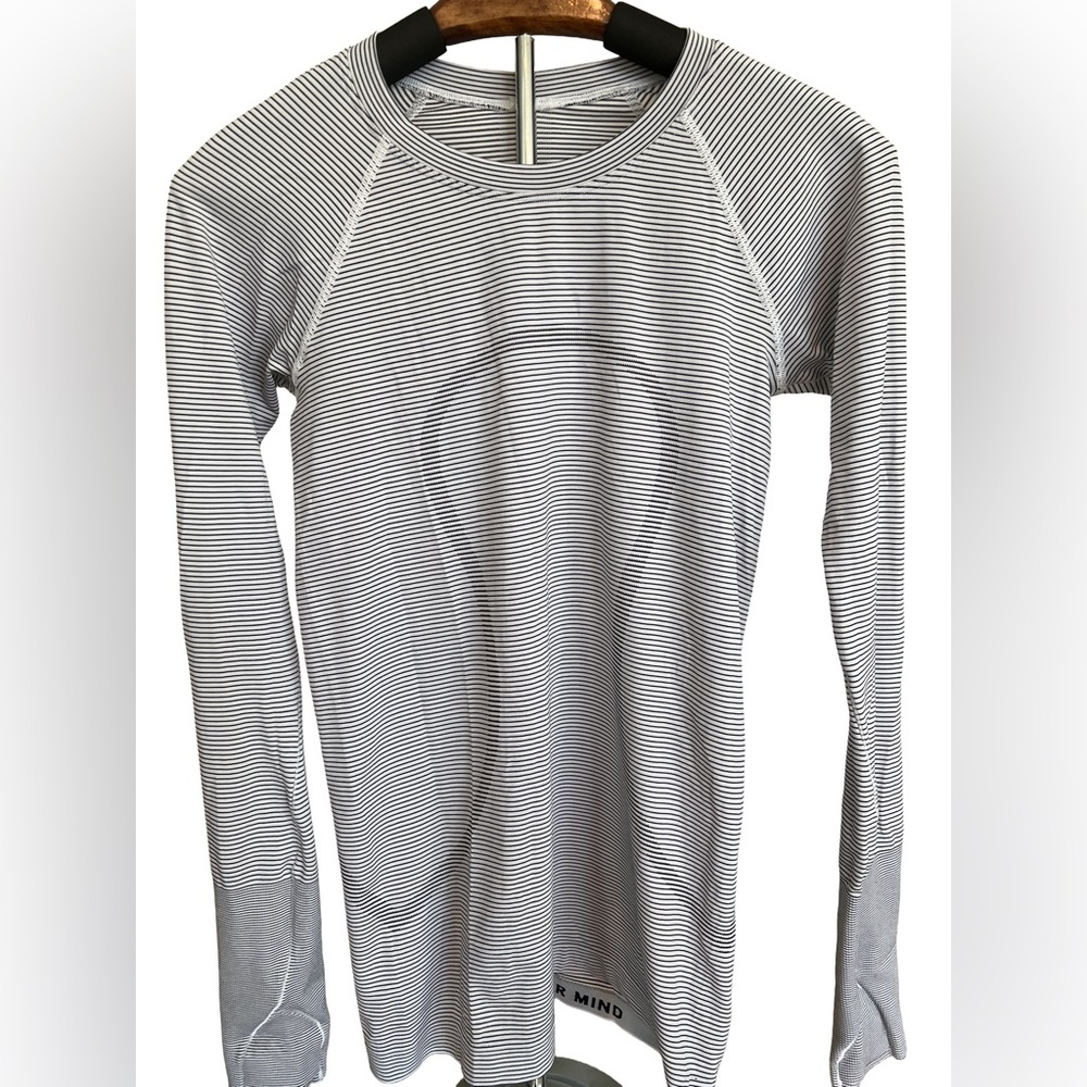 Lululemon Athletica Black and White Striped Top